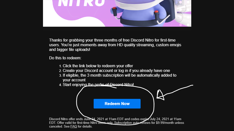 Epic games Mail Discord Nitro Code 